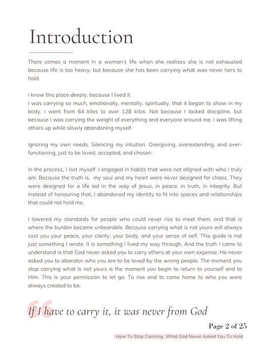 How to Stop Carrying What God Never Asked You to Hold