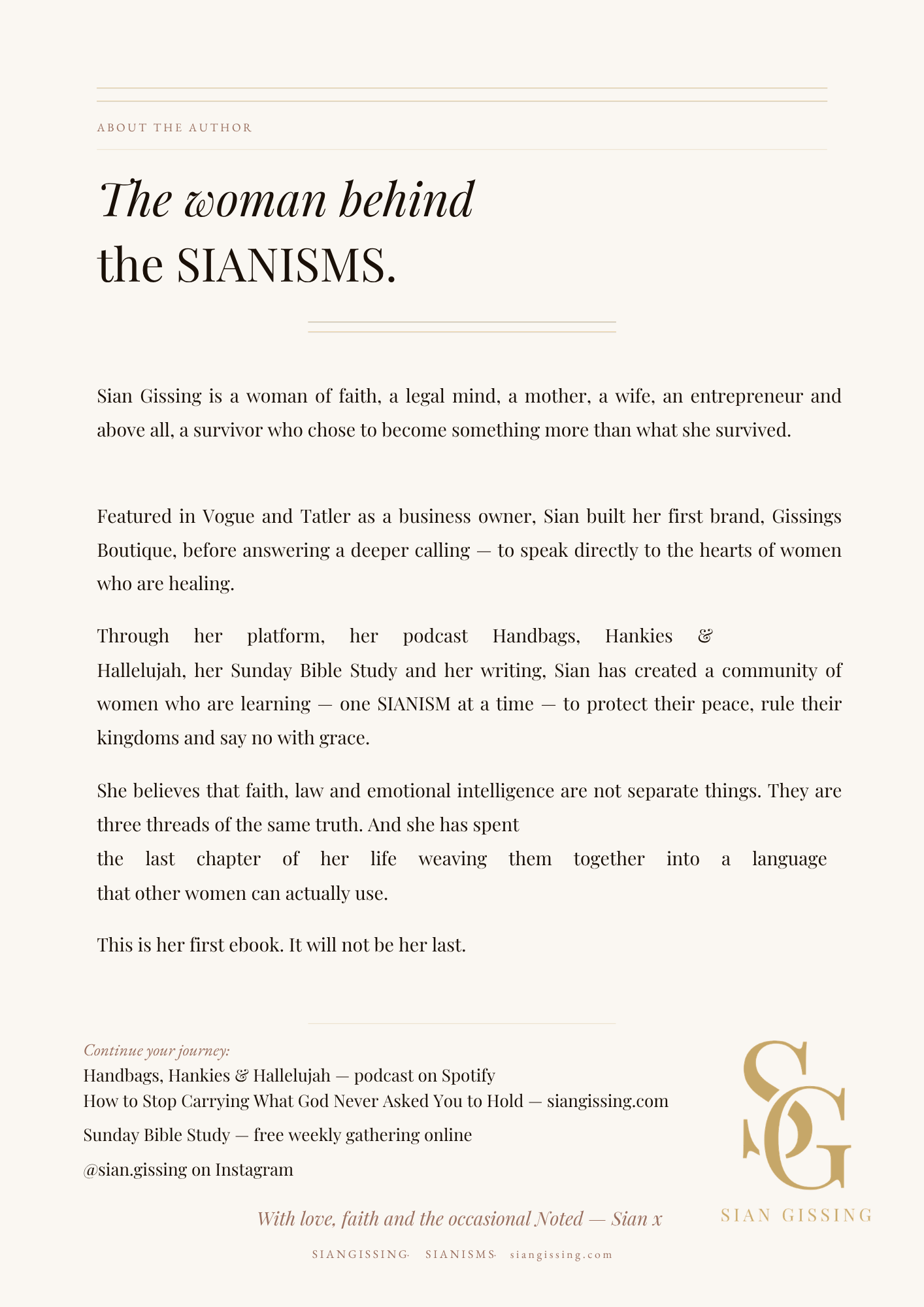 SIANISMS: Respectfully, It's a No From Me — Digital Ebook